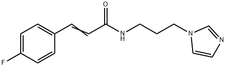 (E)-3-(4-fluorophenyl)-N-(3-imidazol-1-ylpropyl)prop-2-enamide 化学構造式