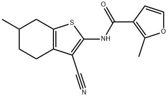 N-(3-cyano-6-methyl-4,5,6,7-tetrahydro-1-benzothiophen-2-yl)-2-methylfuran-3-carboxamide Struktur