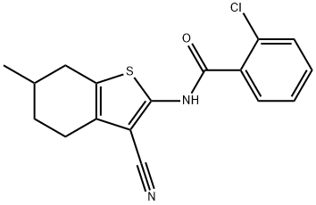 2-chloro-N-(3-cyano-6-methyl-4,5,6,7-tetrahydro-1-benzothiophen-2-yl)benzamide Struktur