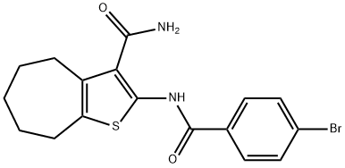 2-[(4-bromobenzoyl)amino]-5,6,7,8-tetrahydro-4H-cyclohepta[b]thiophene-3-carboxamide Structure