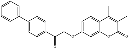 3,4-dimethyl-7-[2-oxo-2-(4-phenylphenyl)ethoxy]chromen-2-one 结构式