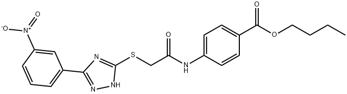 butyl 4-[[2-[[5-(3-nitrophenyl)-1H-1,2,4-triazol-3-yl]sulfanyl]acetyl]amino]benzoate 结构式