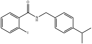2-iodo-N-[(4-propan-2-ylphenyl)methyl]benzamide 结构式