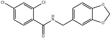 N-(1,3-benzodioxol-5-ylmethyl)-2,4-dichlorobenzamide 结构式