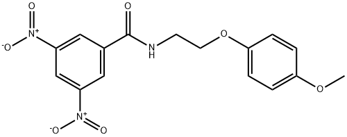 N-[2-(4-メトキシフェノキシ)エチル]-3,5-ジニトロベンズアミド 化学構造式