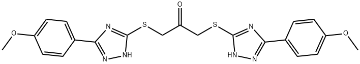 1,3-bis[[5-(4-methoxyphenyl)-1H-1,2,4-triazol-3-yl]sulfanyl]propan-2-one 结构式