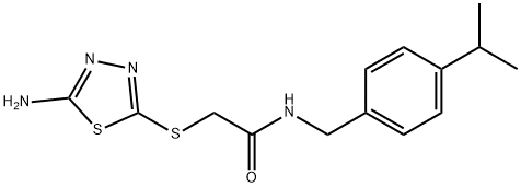 2-[(5-amino-1,3,4-thiadiazol-2-yl)sulfanyl]-N-[(4-propan-2-ylphenyl)methyl]acetamide,329921-96-2,结构式