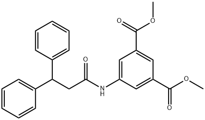 dimethyl 5-(3,3-diphenylpropanoylamino)benzene-1,3-dicarboxylate 化学構造式