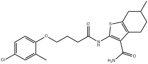 2-[4-(4-chloro-2-methylphenoxy)butanoylamino]-6-methyl-4,5,6,7-tetrahydro-1-benzothiophene-3-carboxamide Structure