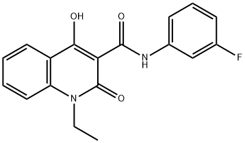 1-ethyl-N-(3-fluorophenyl)-4-hydroxy-2-oxoquinoline-3-carboxamide Structure