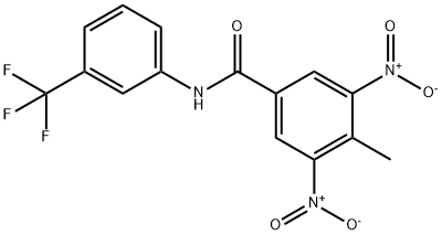 4-methyl-3,5-dinitro-N-[3-(trifluoromethyl)phenyl]benzamide Struktur
