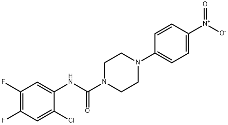 N-(2-chloro-4,5-difluorophenyl)-4-(4-nitrophenyl)piperazine-1-carboxamide 化学構造式