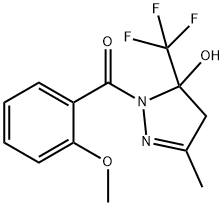 [5-hydroxy-3-methyl-5-(trifluoromethyl)-4H-pyrazol-1-yl]-(2-methoxyphenyl)methanone Structure
