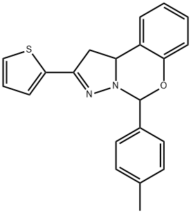 5-(4-methylphenyl)-2-thiophen-2-yl-5,10b-dihydro-1H-pyrazolo[1,5-c][1,3]benzoxazine Struktur