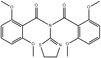 N-(4,5-dihydro-1,3-thiazol-2-yl)-N-(2,6-dimethoxybenzoyl)-2,6-dimethoxybenzamide 结构式
