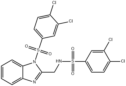 3,4-dichloro-N-[[1-(3,4-dichlorophenyl)sulfonylbenzimidazol-2-yl]methyl]benzenesulfonamide Structure