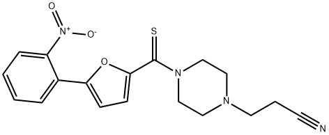 3-[4-[5-(2-nitrophenyl)furan-2-carbothioyl]piperazin-1-yl]propanenitrile,332862-25-6,结构式