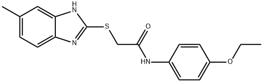 N-(4-ethoxyphenyl)-2-[(6-methyl-1H-benzimidazol-2-yl)sulfanyl]acetamide 化学構造式