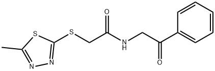 2-[(5-methyl-1,3,4-thiadiazol-2-yl)sulfanyl]-N-phenacylacetamide,333352-56-0,结构式