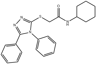 N-cyclohexyl-2-[(4,5-diphenyl-1,2,4-triazol-3-yl)sulfanyl]acetamide 化学構造式