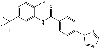 N-[2-chloro-5-(trifluoromethyl)phenyl]-4-(tetrazol-1-yl)benzamide Structure