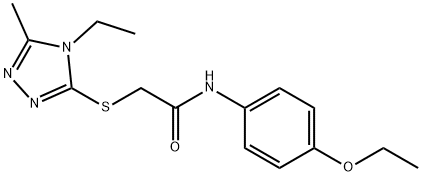 N-(4-ethoxyphenyl)-2-[(4-ethyl-5-methyl-1,2,4-triazol-3-yl)sulfanyl]acetamide 化学構造式