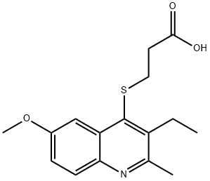 3-(3-ethyl-6-methoxy-2-methylquinolin-4-yl)sulfanylpropanoic acid Struktur