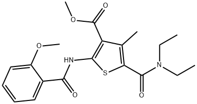 methyl 5-(diethylcarbamoyl)-2-[(2-methoxybenzoyl)amino]-4-methylthiophene-3-carboxylate 化学構造式