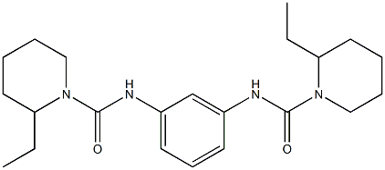2-ethyl-N-[3-[(2-ethylpiperidine-1-carbonyl)amino]phenyl]piperidine-1-carboxamide 化学構造式