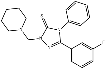 5-(3-fluorophenyl)-4-phenyl-2-(piperidin-1-ylmethyl)-1,2,4-triazole-3-thione|