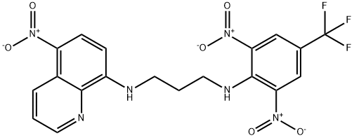 N'-[2,6-dinitro-4-(trifluoromethyl)phenyl]-N-(5-nitroquinolin-8-yl)propane-1,3-diamine Structure