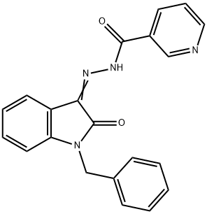 N-[(Z)-(1-benzyl-2-oxoindol-3-ylidene)amino]pyridine-3-carboxamide 化学構造式