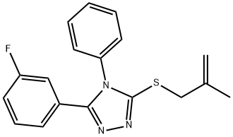 3-(3-fluorophenyl)-5-(2-methylprop-2-enylsulfanyl)-4-phenyl-1,2,4-triazole 结构式