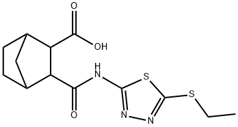 2-[(5-ethylsulfanyl-1,3,4-thiadiazol-2-yl)carbamoyl]bicyclo[2.2.1]heptane-3-carboxylic acid 化学構造式