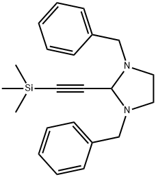 2-(1,3-dibenzylimidazolidin-2-yl)ethynyl-trimethylsilane 化学構造式