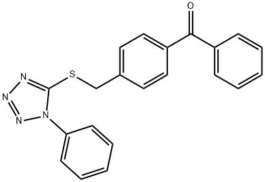 phenyl-[4-[(1-phenyltetrazol-5-yl)sulfanylmethyl]phenyl]methanone Struktur