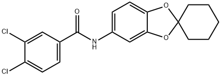 3,4-dichloro-N-spiro[1,3-benzodioxole-2,1'-cyclohexane]-5-ylbenzamide Structure