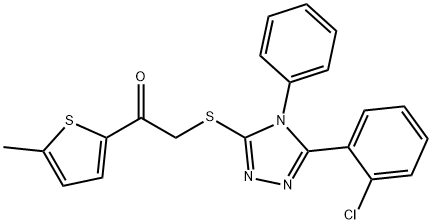 2-[[5-(2-chlorophenyl)-4-phenyl-1,2,4-triazol-3-yl]sulfanyl]-1-(5-methylthiophen-2-yl)ethanone Structure