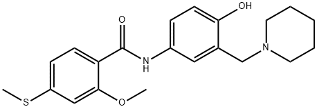 N-[4-hydroxy-3-(piperidin-1-ylmethyl)phenyl]-2-methoxy-4-methylsulfanylbenzamide|