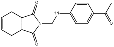 2-[(4-acetylanilino)methyl]-3a,4,7,7a-tetrahydroisoindole-1,3-dione 化学構造式