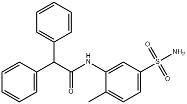 N-(2-methyl-5-sulfamoylphenyl)-2,2-diphenylacetamide 化学構造式