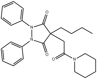 4-butyl-4-(2-oxo-2-piperidin-1-ylethyl)-1,2-diphenylpyrazolidine-3,5-dione 化学構造式