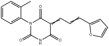 (5E)-5-[(E)-3-(furan-2-yl)prop-2-enylidene]-1-(2-methylphenyl)-1,3-diazinane-2,4,6-trione Structure