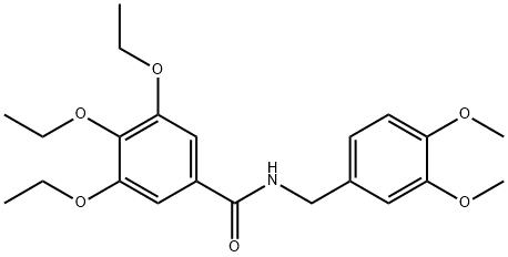 N-[(3,4-dimethoxyphenyl)methyl]-3,4,5-triethoxybenzamide 化学構造式