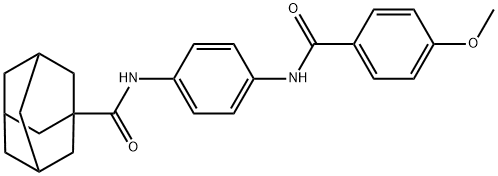 N-[4-[(4-methoxybenzoyl)amino]phenyl]adamantane-1-carboxamide 化学構造式