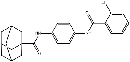 N-[4-[(2-chlorobenzoyl)amino]phenyl]adamantane-1-carboxamide 化学構造式