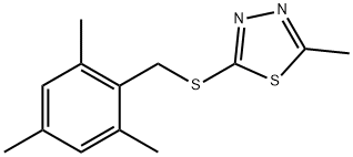 2-methyl-5-[(2,4,6-trimethylphenyl)methylsulfanyl]-1,3,4-thiadiazole 结构式