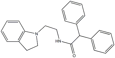 N-[2-(2,3-dihydroindol-1-yl)ethyl]-2,2-diphenylacetamide Struktur