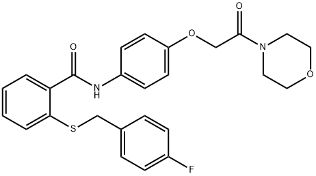 2-[(4-fluorophenyl)methylsulfanyl]-N-[4-(2-morpholin-4-yl-2-oxoethoxy)phenyl]benzamide,346641-98-3,结构式