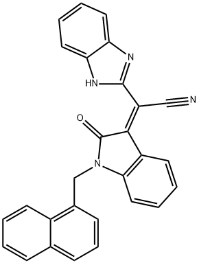 (2Z)-2-(1H-benzimidazol-2-yl)-2-[1-(naphthalen-1-ylmethyl)-2-oxoindol-3-ylidene]acetonitrile,346661-30-1,结构式